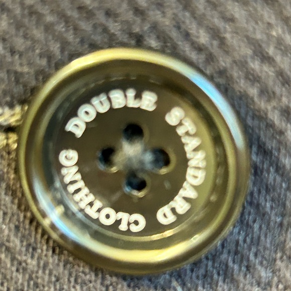 🍄Double Standard Clothing Black Blazer w/Gray Stretch Panels Unfinished Hems - Picture 3 of 9